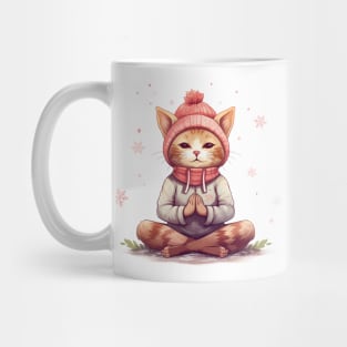 Yoga Meditation Christmas Cat I OM Mug